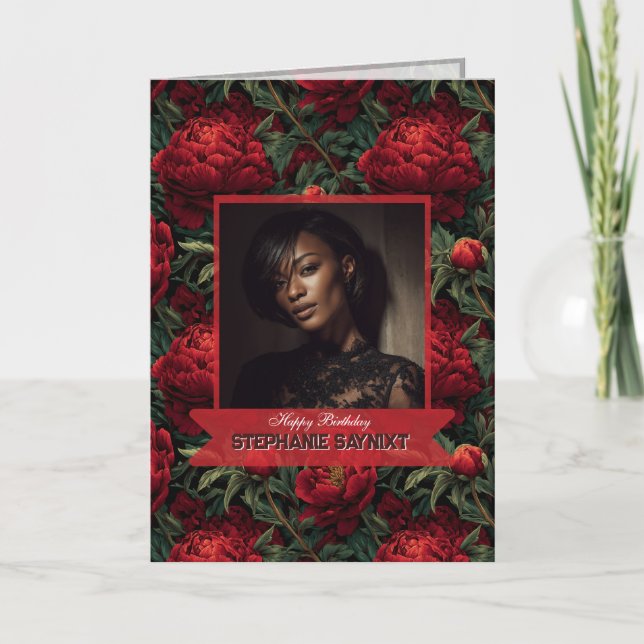 Pion Kronblad Vår Födelsedagsfirande  Kort (Framsida)