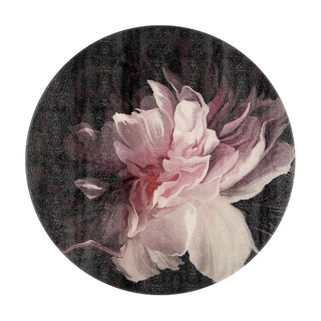 Pion Mörk Vägg: Målad Blommig Design (Framsidan)
