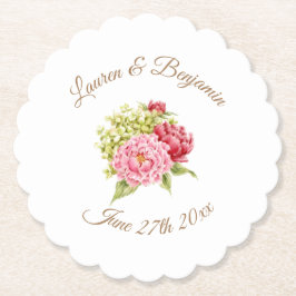 Pion och hortensia blomsterdukar i papper underlägg papper