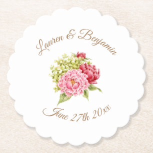 Pion och hortensia blomsterdukar i papper underlägg papper