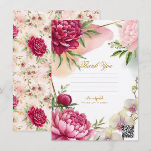 Pion & Orchid Trädgård Blommig Lyx Bröllop Inbjudningar