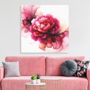 Pion Rosa Abstrakt Canvastryck