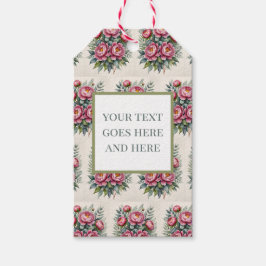 pion rosa akvarell blommor eukalyptus presentkort presentetikett