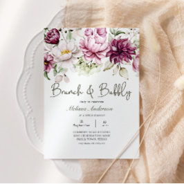 Pion Rosa Burgunder Blommig Bröllopsbrunch