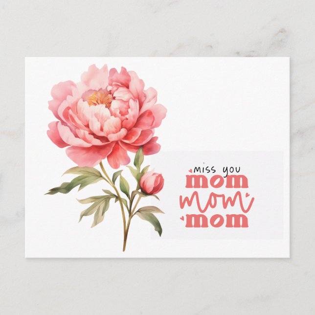 Pion till Mamma på Mors Dag Vykort (Framsida)