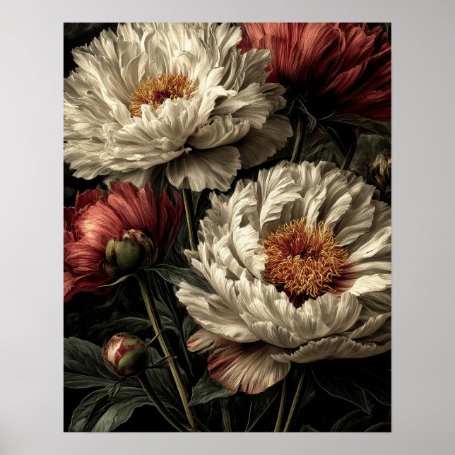 Pion vilda blommor poster (Framsidan)