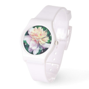 Pionblomma I Blomning Närbild Personlig Armbandsur