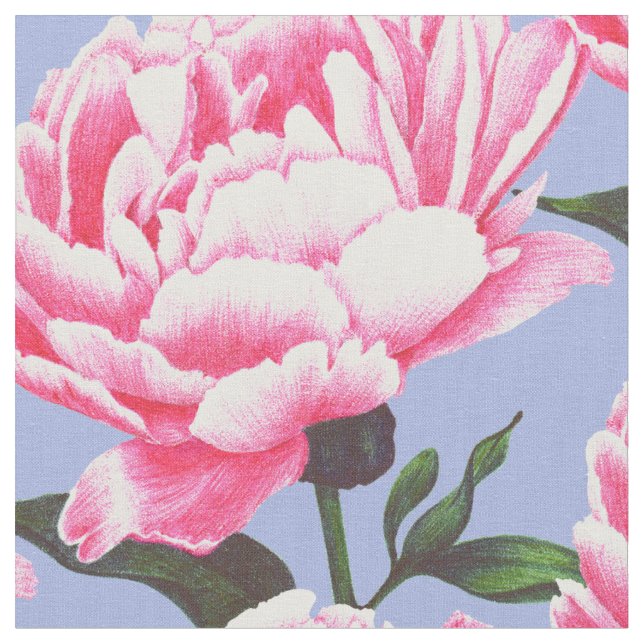 Pionblomma Illustration Pennteckning Tyg (Närbild)