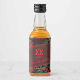 Pionblomma Mat och Dryck Etikett Set