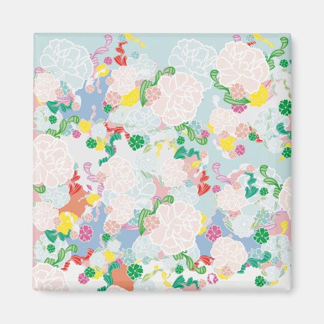 Pionblommor Magnet (Framsidan)