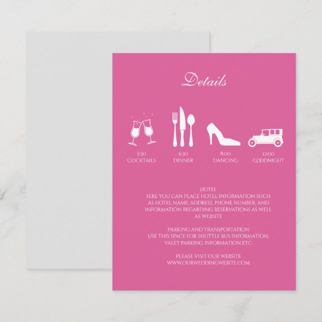 Pionbröllop DETALJER Inbjudan (Fram/baksida)