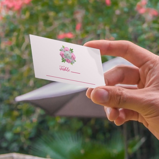 Pionbukett Bröllop Placeringskort (Skapare uppladdad)