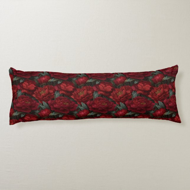 Pionbukett Hemdekor Tidlös Sofa Kroppskudde (Baksidan)