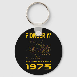 Pioneer 10 och 11 Rymden 1972 och 1973 guld Nyckelring
