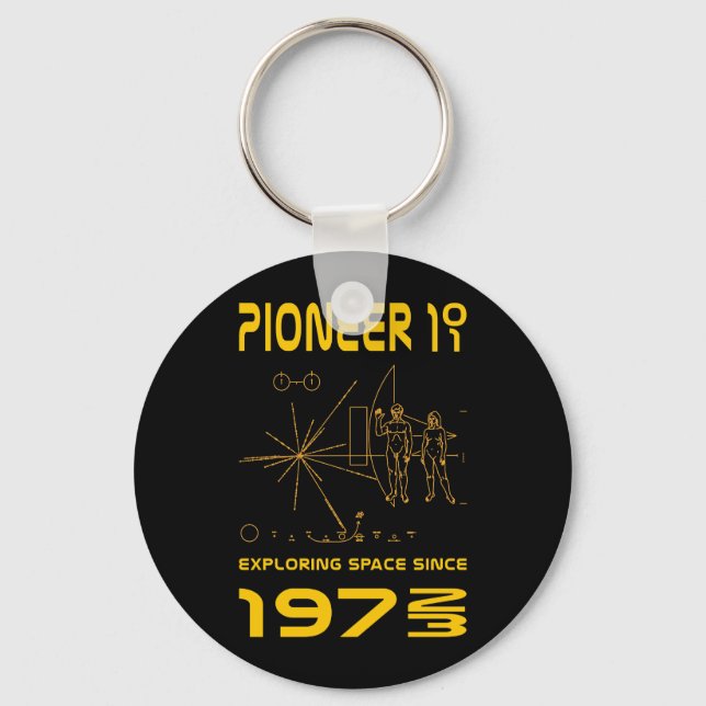 Pioneer 10 och 11 | Rymden 1972 och 1973 | GULD Nyckelring (Framsida)