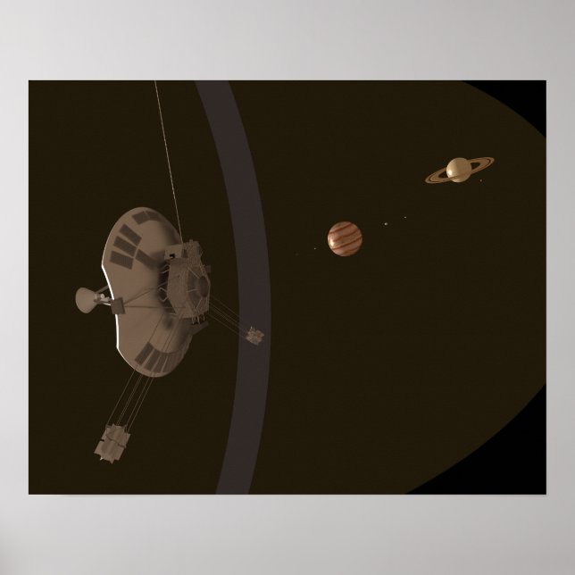 Pioneer 11 Space Exploration Science Poster (Framsidan)