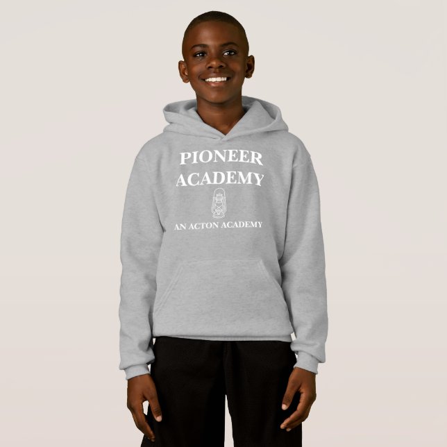 Pioneer Acton Academy Youth Hoodie T Shirt (Hel framsida)