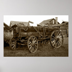 Pioneer Freight Wagon - Nevada City Ghost Town Poster