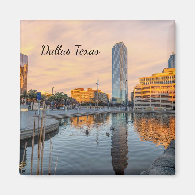 Pioneer Plaza Pond Morgon Square Magnet (Framsidan)