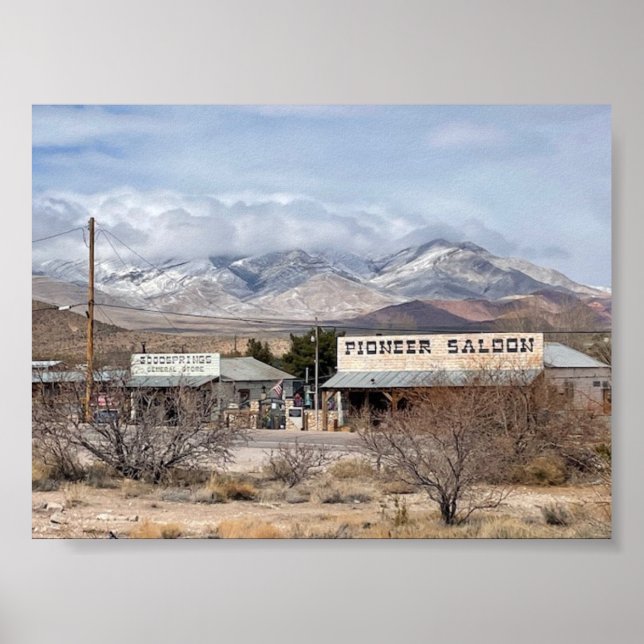 Pioneer Saloon & Goodsprings General Store-Winter Poster (Framsidan)