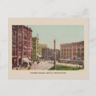Pioneer Square, Seattle vintage Vykort
