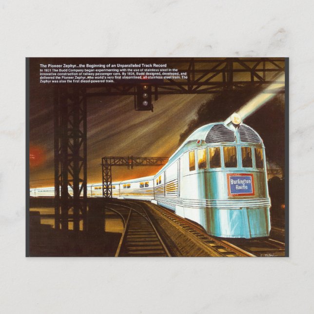 Pioneer Zephyr 1934 Vykort (Framsida)