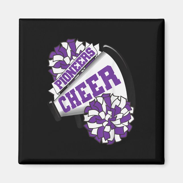 Pioneers Cheer Back To School Cheerleading Spirit  Magnet (Framsidan)