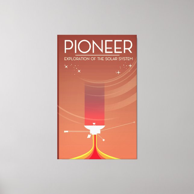 Pioneerundersökning av solsystemet canvastryck (Framsida)