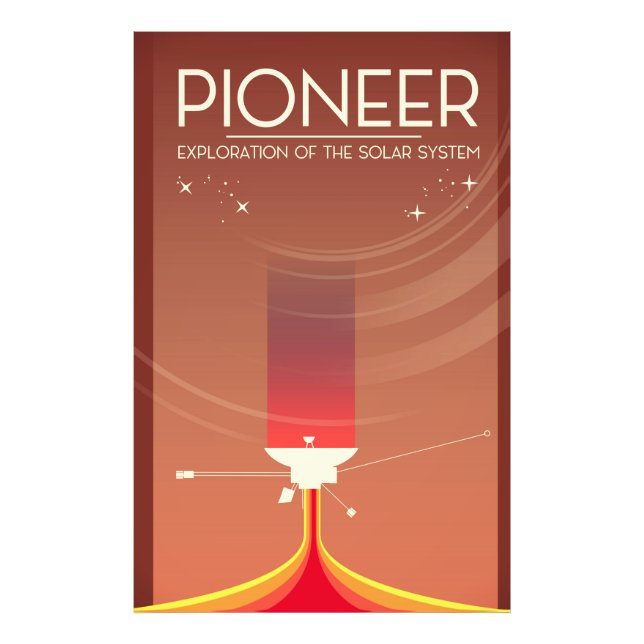 Pioneerundersökning av solsystemet fototryck (Framsidan)