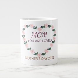 Pionhjärta Morgon kärlek till mamma Jumbo Mugg