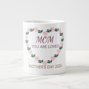 Pionhjärta Morgon kärlek till mamma Jumbo Mugg