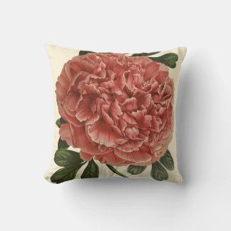 Pionkudde Antik Botanisk Illustration Kudde