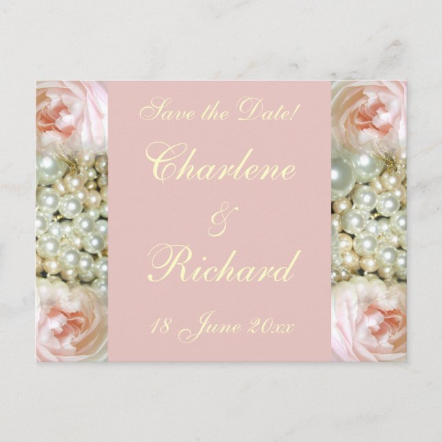 Pionor och pärlor meddelande vykort (Framsida)