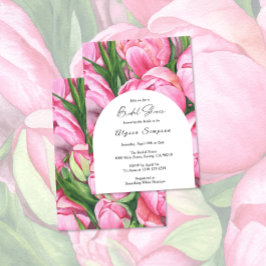 Pionrosor grönska Bröllopsdusch Inbjudningar