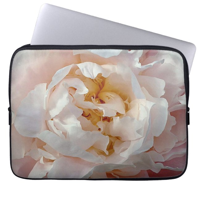 Pionvattenfärgdesign i delikat Pinks Laptop Sleeve (Framsidan)