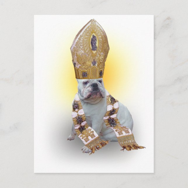 Pious bulldog vykort (Framsida)