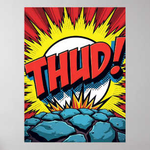 PIP Art "THUD"! Poster tecknad Explosion