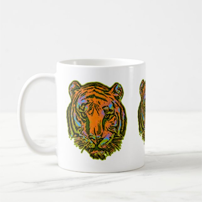 PIP Art TIGER HEAD + backgr. & idéer Kaffemugg (Vänster)