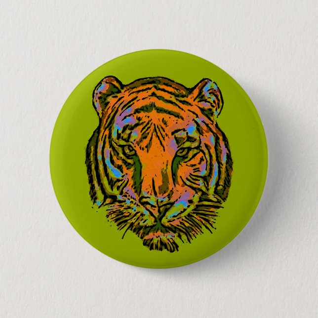 PIP Art TIGER HEAD + backgr. & idéer Knapp (Framsida)