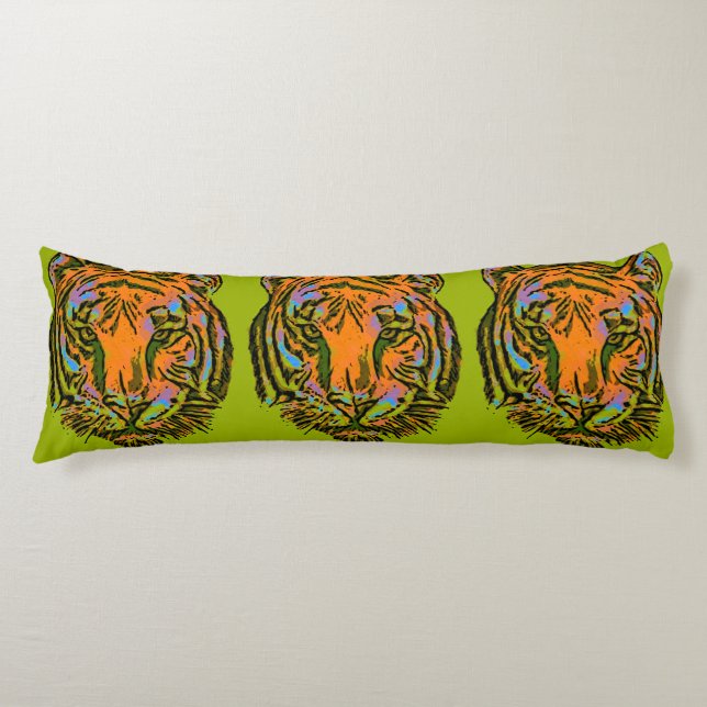 PIP Art TIGER HEAD + backgr. & idéer Kroppskudde (Framsidan)