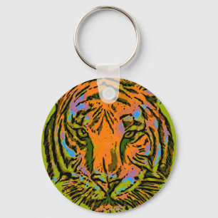 PIP Art TIGER HEAD + backgr. & idéer Nyckelring