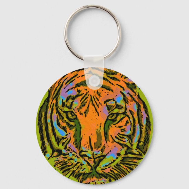 PIP Art TIGER HEAD + backgr. & idéer Nyckelring (Framsida)