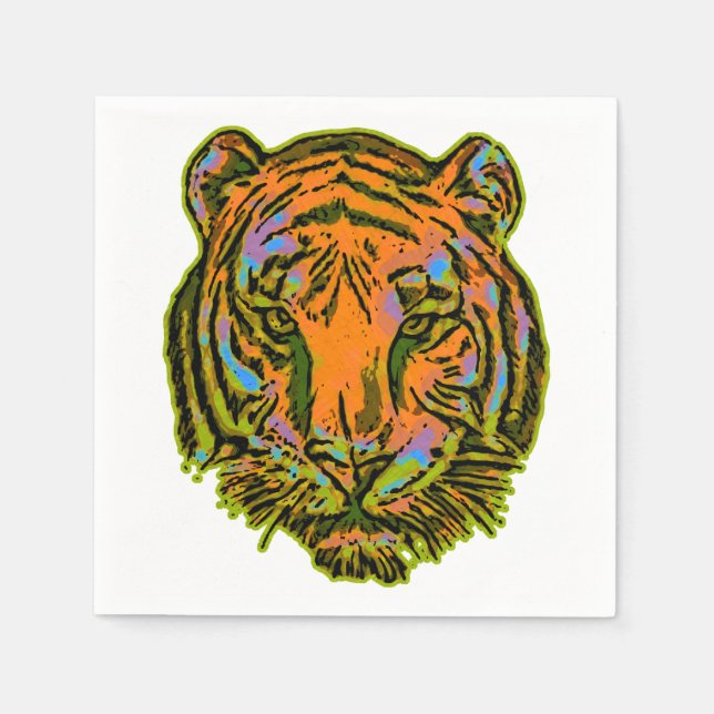 PIP Art TIGER HEAD + backgr. & idéer Pappersservett (Framsidan)