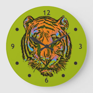 PIP Art TIGER HEAD + backgr. & idéer Stor Klocka