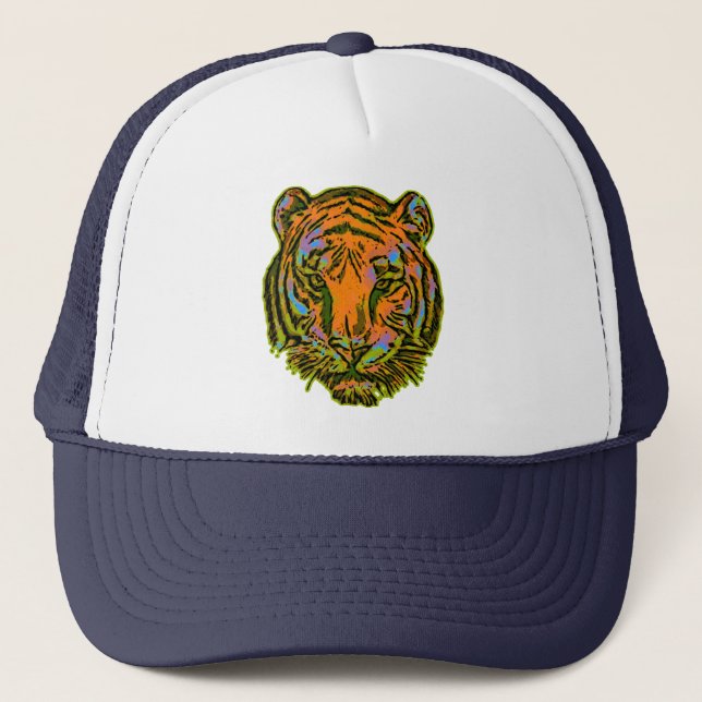 PIP Art TIGER HEAD + backgr. & idéer Truckerkeps (Framsida)