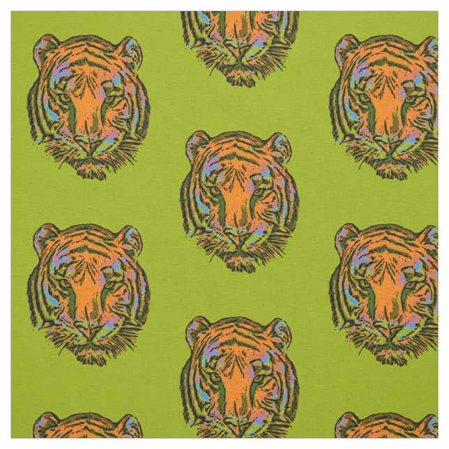 PIP Art TIGER HEAD + backgr. & idéer Tyg (Provkarta)