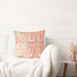 Pip Gerard KÄRLEK Shabby chic konstst Mixed Media Kudde