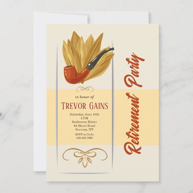 Pip-rökares pensionsfest inbjudningar (Framsida)