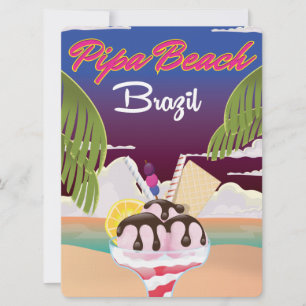 Pipa Beach Brasilien Semester affisch Inbjudningar