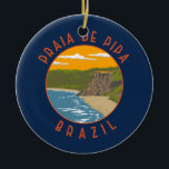 Pipa Beach Brazil Travel Art Vintage Julgransprydnad Keramik<br><div class="desc">Pipa Beach i vektorteckningen stil. Pipa Beach är en av Brasiliens mest berömd stränder. Bredvid staden Natal,  huvudstaden Rio Grande do Norte.</div>